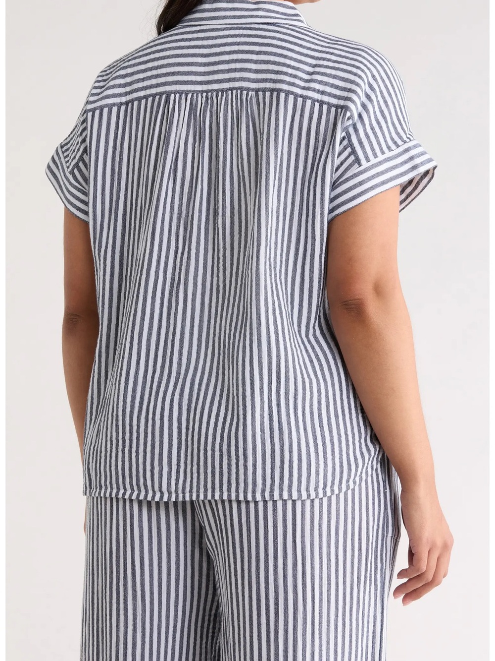 CASLON COTTON GAUZE STRIPED BUTTON UP SHIRT- PLUS SIZE 4X- NWT - Picture 3 of 11